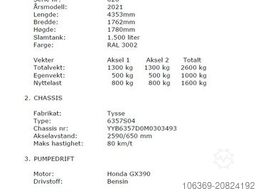 Tysse / Nomek 1500 L Edelstahl Sauganhänger