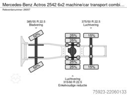 Mercedes-Benz Actros 2542 6x2 machine/car transport combi wit...