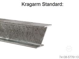 4 Stück Kragarmregal-Ständer einseitig Höhe 2,6 m / Nutztiefe 1 m / Länge 4 m