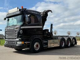 Scania R580 V8 8x4 !!TRIPLE HIAB 24 TM CRANE!!CONTAINE...