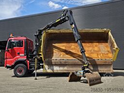 MAN TGS 33.480 6x6 / PALFINGER Z CRANE / 2 SIDE TIPPER