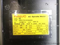 Fanuc 6S A06B-0754-B190 # 3000AC Spindle Motor SN: C043M0716 --