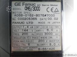 Fanuc GE  A06B-0162-B076 # 7000 ?M6/3000 AC Servo Motor Seriennummer: C002C5365