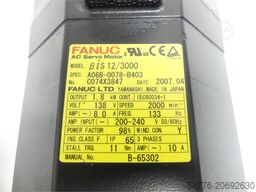 Fanuc A06B-0078-B403 AC Servo Motor SN: C074X3847 mit A860-2020-T301 Pulsecoder