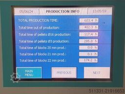 ASCO pelletizer BP407 (blocks / slices and pellets)
