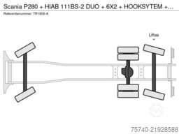 Scania P280 + HIAB 111BS-2 DUO + 6X2 + HOOKSYTEM + EUR...