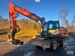 Hitachi ZX140W-5B wheeled excavator with rototilt, 3 bucke