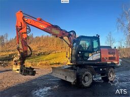 Hitachi ZX140W-5B wheeled excavator with rototilt, 3 bucke