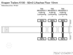 Knapen Trailers K100 - 92m3 Liftachse Floor 10mm