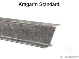 4 Stück Kragarmregal-Ständer einseitig Höhe 4,16 m / Tiefe 1,2 m / Länge 4 m