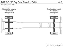 DAF CF 290 Day Cab, Euro 6, / Tallift
