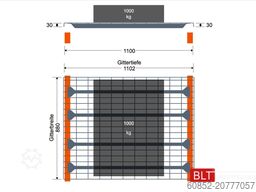 Auflagegitter für Palettenregale 270x110 cm ,1000kg pro Gitter , 3-Teilig