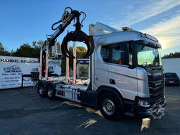 Scania R730 V8 6X4, Retarder, Timber-truck + Crane, 2020