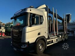 Scania R730 V8 6X4, Retarder, Timber-truck + Crane, 2020