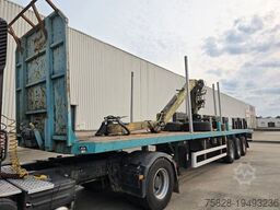 TRAILOR mit Holzkran Loglift 81 / BLATT gefedert