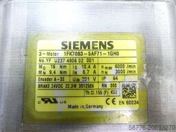 Siemens 1FK7083-5AF71-1GH0 SN: U237490602001 Servomotor