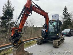 Hitachi zx85us-6 excavator w/ rototilt, sanding bucket, di