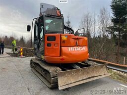 Hitachi zx85us-6 excavator w/ rototilt, sanding bucket, di