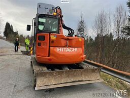 Hitachi zx85us-6 excavator w/ rototilt, sanding bucket, di
