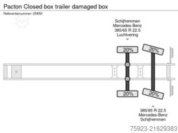 Pacton Closed box trailer damaged box