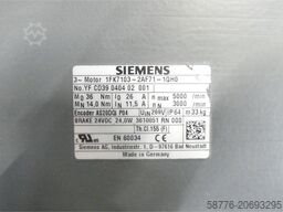 Siemens 1FK7103-2AF71-1QH0 Motor SN: YFCD39040402001