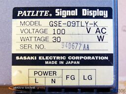 Sasaki Electric Patlite GSE-09TLY-K Signal Display