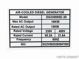 Newpower Generator DG23000SE-3D Stromerzeuger 16kW 4-Takt