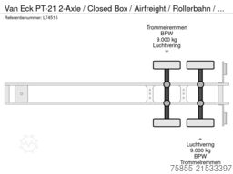 Van Eck PT-21  2-Axle / Closed Box / Airfreight / Rolle...