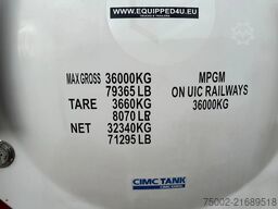CIMC tankcontainers 20FT ISO /  25.010L / 22K2 / L4BH / T12 / steam...