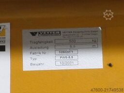 Vetter PW Demag Drehkran Hallenkran Kran Wandschwenkkran L 5,5m NL500Kg Kettenzug