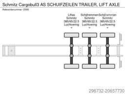 Schmitz Cargobull 3 AS SCHUIFZEILEN TRAILER, LIFT AXLE