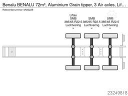 Benalu BENALU 72m³, Aluminium Grain tipper, 3 Air axle...