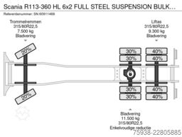 Scania R113-360 HL 6x2 FULL STEEL SUSPENSION BULK KIPP...