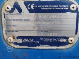 Hyundai R55W-9A with 3 excavator buckets