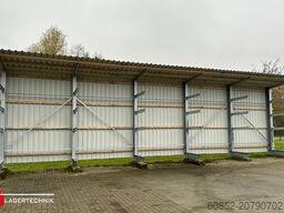 Kragarmregal mit Dach & Rückwand H:400cm Fuß + 3 Ebenen