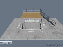 21,25 m² Lagerbühne + Treppe 500 kg/m² Geländer an zwei Seiten, Oberkante 300cm