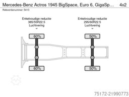 Mercedes-Benz Actros 1945 BigSpace, Euro 6, GigaSpace NL Mega...