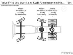 Volvo FH16 750 6x2/4 i.c.m. KWB P3 oplegger met Hiab ...