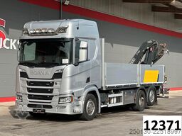 SCANIA R450 6x2 LL & Fliegl/ FASSI 155A LK Glastr.