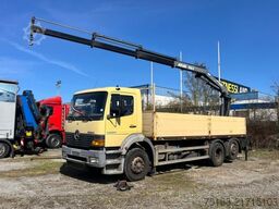 Düz kasa kamyon MERCEDES-BENZ Atego 2528 6x2 Pritsche Heckkran Atlas 125, Funk
