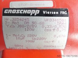 Groschopp WK0341501 Getriebemotor mit Bremse 1~Mot 220V~ 0,67A SN: 3254245