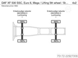 DAF XF 530 SSC, Euro 6, Mega / Lifting 5th wheel / ...