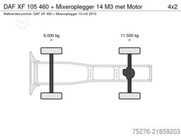 DAF XF 105 460 + Mixeroplegger 14 M3 met Motor