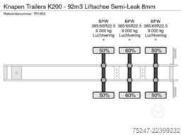 Knapen Trailers K200 - 92m3 Liftachse Semi-Leak 8mm