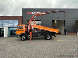 MAN 18.284 4x4 3 zijdige kipper/ Kraan