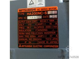 Mitsubishi HA200NC-S SN 6X119 + Encoder OSA104 SN J4AVP3WX830 ungebr.