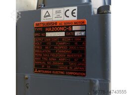 Mitsubishi HA200NC-S SN 7Y108 + Encoder OSA104 SN J4AVP3XY7EM ungebr.