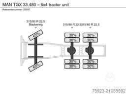 MAN TGX 33.480 6X4 EURO 6 446.200KM RETARDER MANUAL...