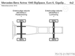 Mercedes-Benz Actros 1945 BigSpace, Euro 6, GigaSpace NL Mega...