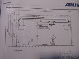 ABUS Hallenkran Brückenkran Kran ELV 3,2 NL 3200Kg Portalkran Kran 9485mm Hub 6m